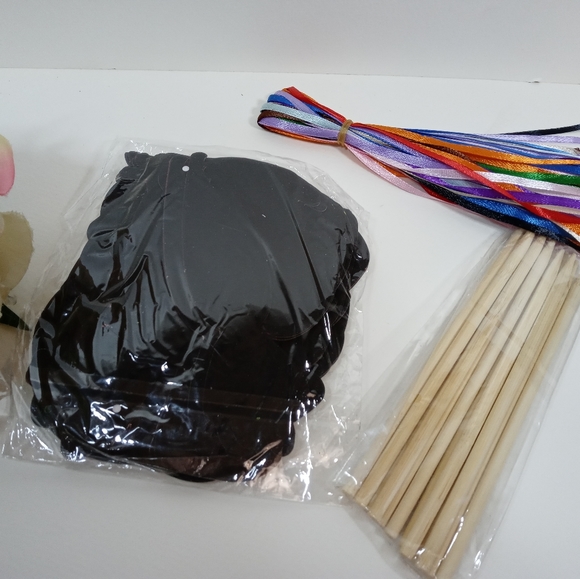 45 Pcs Easter Scratch Paper Art. Easter Shapes Hanging Rainbow Ornaments - Picture 3 of 4